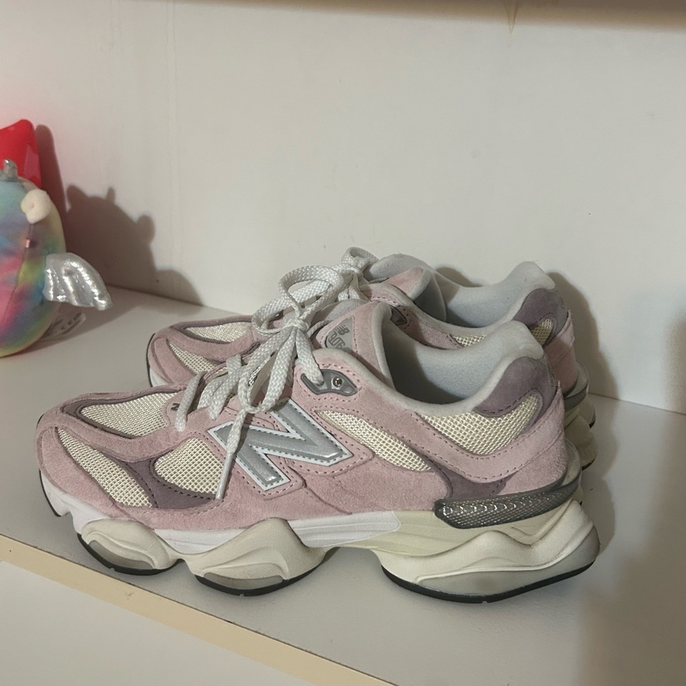 New Balance Women's Pink and Cream Sneakers